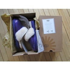 248303 어그 Cozy 슬리퍼 Dazzle 시퀸s Big Kid 4 fits 여자 6 - 6.5 퍼플 or 실버