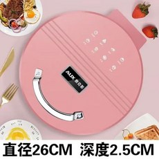 전기 베이킹 팬 크레이프 메이커 기계 양면 가열 팬케이크 팬 전기 프라이팬 피자 토틸라 메이커 220V, 16) Pink AU, 1개