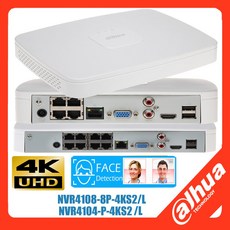 Dahua NVR4104-P-4KS2/L 4PoE NVR4108-8P-4KS2/L 8PoE AI 얼굴 컴팩트 1U 1HDD 네트워크 비디오 레코더, 2TB - nvr(네트워크비디오레코더)