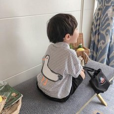 유아 키즈 어린이 아동 옷 남아 여아 상하복 아동 반팔 캐릭터 체크 남아 셔츠 여름 패션 보이프렌드 베이비시터