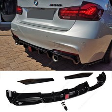 bmw 호환 F30 F1 스타일 리어 디퓨저 램프 및 사이드 스플리터 포함 3 시리즈 320d 325d 330i 330d 340i M 스포츠 2012 튜닝, [02] Doublesided Single, 1개