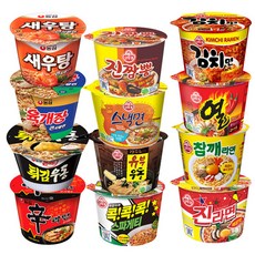 컵라면 12종 세트 진매 + 열 + 참깨 + 김치 + 진짬뽕 + 스낵면 + 유부우동 + 스파게티 + 신라면 + 육개장 + 튀김우동 + 새우탕, 12개입