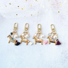 ♡FS♡ 커플 [핸드메이드] 스타 포니 키링 키체인 키고리 에어팟호환 갤럭시버즈 20대 ♡FS♡, FS옵션PurpleFS옵션