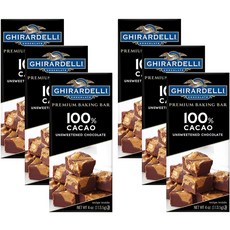 Ghirardelli 기라델리 언스위티드 초콜릿 베이킹바 113.5g 6팩, 6개
