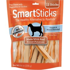 SmartBones SmartSticks 고구마 씹는 강아지 간식 12댕댕이, 1개
