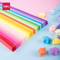 deli 득 력 (deli) DIY 수 동 입체 종이 접 기 유치원 컬러 카드 천 학 제작 재 정방형 행운 성 소원 병 별 1000 개 / 가방 74835