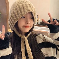 프롬나드 보넷 끈 스트랩 니트 벙거지 버킷햇 여자