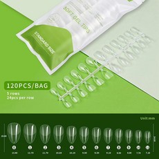발레 가짜 손톱 투명 아크릴 프레스 온 네일 혼합 크기 옹글 판, 2.120pcs 02, 1개