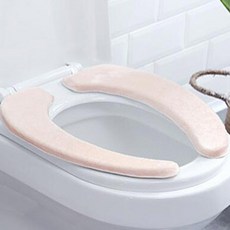 붙이는 고급 메모리폼 푹신한 변기 쿠션 시트 커버, 1개, 베이지