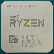 AMD 라이젠 5 3600X R5 3.8GHz 6코어 12스레드 CPU 프로세서 7NM 95WL3 32M 100 000000022 소켓 AM4 - 3600x