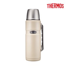 THERMOS 써모스 ROB-001K 트래블킹 대용량 등산 손잡이 보냉병 보온병 텀블러 1.2L, 아이보리블랙(IB), 1200ml