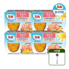 Dole [Dole 본사직영] 돌 후룻볼 복숭아 113g x 16개입 + 스텐 스푼 / 컵과일 컷팅과일 간편과일