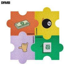 길사 그린퍼즐 패치워크 고양이 모래매트 PVC 소재 실크 가구매트 물세탁 가능, 라이트 그레이, 1개