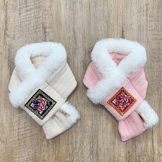 강아지 애견 고양이 설날 한복 목도리 명절 케이프 2종, 베이지, 1개