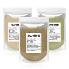 돌고래팩 세트 재료 600g 연잎 토사자 미강 쌀겨 가루 분말 곡물팩, 1세트, 200g - 돌고래팩