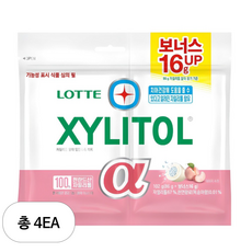 롯데자일리톨 알파 입안촉촉 피치, 102g, 4개