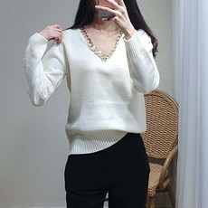 [도도하나] 금장체인 니트[2컬러]