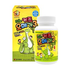 조아제약 디노키즈 오메가3 60캡슐 씹어먹는 유아동 어린이 오메가3 [약국전용상품], 1개, 60정
