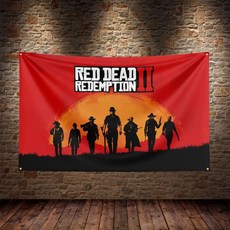국기 레드 데드 리뎀션 2 RDR2 미국 웨스트 카우보이 깃발 폴리에스터 인쇄 배너 장식 3X5Ft, [01] 60x90 센치메터, [03] C, 1개