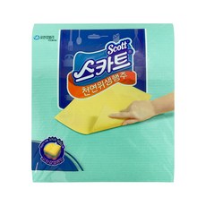 스카트 천연 위생행주 10매 빨아쓰는 행주 초록색 42877, 42877_천연 위생행주 그린 10매 1카톤