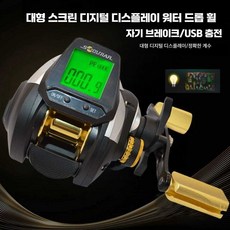 해피소준 시보그100j 한치 핸들 광어릴, 대형스크린우측더블스윙암(충전포트방수모델 )