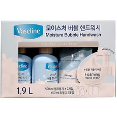 바세린 모이스처 버블 핸드워시 500ml X 2입+리필 450ml X 2입, 1개