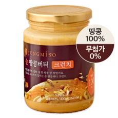 정미소 100% 무첨가 순 땅콩버터 크런치, 1개, 400g