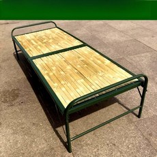 야외 정원 대나무 베란다 옥상 평상 원목 조립식 정자, 앵글철 75cmX190cm