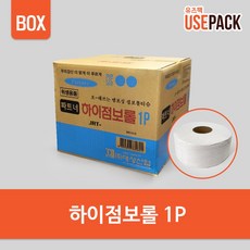 유즈팩 천연펄프 무형광 파트너 하이점보롤1p BOX 16롤, 1개, 16개, 310m - 유즈