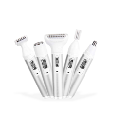 HU LULU 5in1 다기능 무선 충전식 전기 제모기 바디 면도기 넘녀공용, 화이트