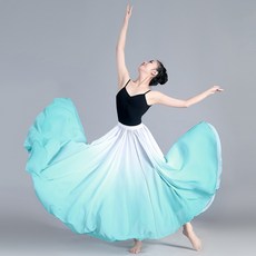 발레 복 댄스 전통 현대 무용 에어로빅 여성 긴 레이스 치마 연습 대회 의상 공연 스커트
