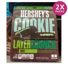 Hershey's Cookie Layer Crunch Mint bars 9ea 쿠키 레이어 크런치 민트 바 6.3oz 178g, 단품