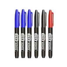 6개/대 영구 마커 펜 파인 포인트 방수 잉크 얇은 펜촉 블랙 블루 레드 1.5mm 컬러, [07] 6Pcs Mix Color Set D, 07 6Pcs Mix Color Set D