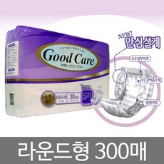 굿케어 성인용 소변패드 남녀공용 라운드형300, 10팩, 30개입