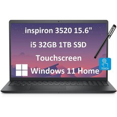 Dell Inspiron 15 3520 (2024) 비즈니스 노트북 (15.6인치 FHD 터치스크린 IPS 인텔 코어 i5-1155G7 32GB RAM 1TB SSD) 숫자, Windows 11 Home, 1개