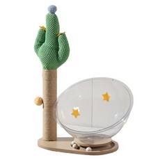 [비앤피스] 고양이 선인장 스크래쳐 캣타워 장난감, 1개, 브라운
