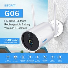 ESCAM G06 2MP 1080P 풀 HD 옥외 실내 충전 배터리 장시간 대기 PIR 경보 와이파이 IP 탄환 카메라, 02 1080p with 32GB Card