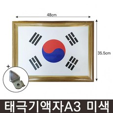 티에스컴즈 태극기 액자 포토액자 프레임 A3 미색 걸이용 고리형