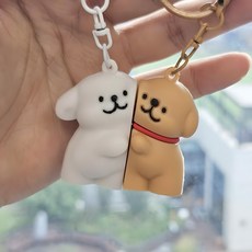 강아지 커플 자석 키링, 1개 1개