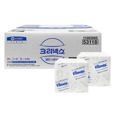 크리넥스 53118 냅킨 프리미엄 (1겹) 200매 30밴드 한박스, 200개, 30개