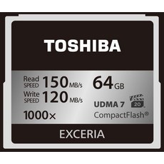 TOSHIBA 컴팩트 플래시 카드 64GB EXCERIA 1000배장(최대 읽기 속도 150MBs 최대 쓰기 속도 120MBs) () CF-EZ064, 1개