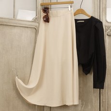 플레어스커트 프렌치시크 하이웨스트 밴딩 a라인 가을 롱스커트 플레어