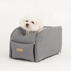 개과천선 루니 강아지 콘솔 카시트 소파지 드라이빙킷 풀커버 차시트 이동장 소형견 이동가방 콘솔백 별도 판매, 그레이, 1개