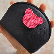 사피 반달 니트 테디베어 미니파우치