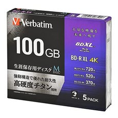 Verbatim 바베이텀 재팬 M-DISC 장기보존 블루레이 디스크 1회 기록용 BD-R XL 100GB 5장 화이트 프린터블 단면 3층 2-4배속 VBR520YMDP5V1
