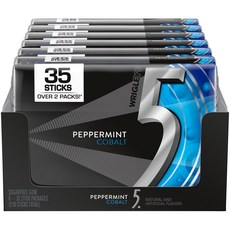35 Count (Pack of 6) Peppermint Cobalt 5 GUM Sugar Free Chewing Gum Peppermint Cobalt 35-stick pack (6 packs), 1