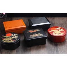 장어덮밥그릇 일식당 초밥 이자카야 돈부리 찬기, 송학 검정 둥근 상자, 1개