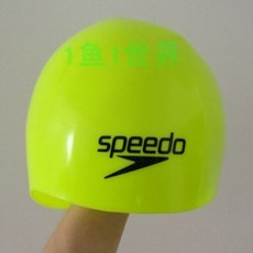 에노키 Speedo 3D 돔 수모 수영선수 수영모, 형광 노랑 L