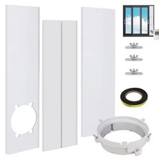 창문형 에어컨 가림막 이동식 칸막이 자바라 설치 판넬 윈도우 슬라이드 플레이트 솔리드 키트 레일 인터록 디자인 벤트 배기 창 프레임, 1개