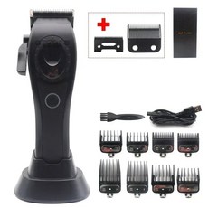 전문 이발기 남성용 전기 트리머 8000RPM 시트 충전 대용량 배터리 DLC 코팅 블레이드 이발사, 4) Black with Blade-Box, 4) Black with Blade-Box